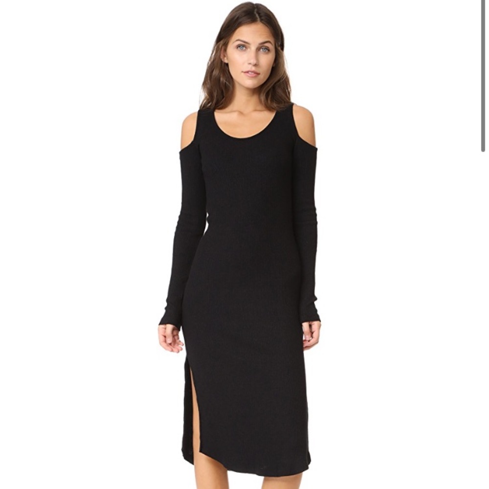 WAYF Black Cold Shoulder Knit size small Dress